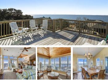 Unwind on your private deck with sweeping ocean views, or gather inside where vaulted ceilings and wall-to-wall windows frame endless blue horizons—your coastal retreat awaits.