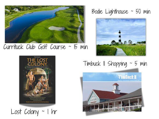 The Currituck Club Golf Course invites you to play lush, manicured fairways bordered by serene waterways, perfect for a memorable round of golf.