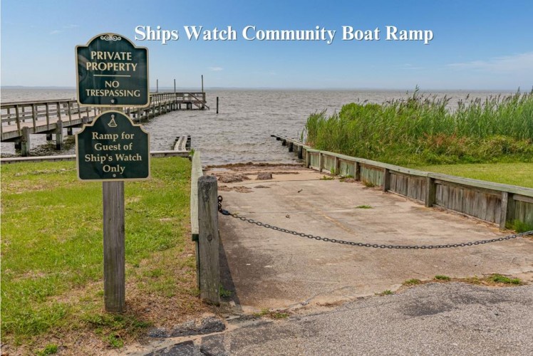 The property features access to the Ships Watch Community Boat Ramp, perfect for launching your watercraft and exploring the surrounding waterways and coastline.
