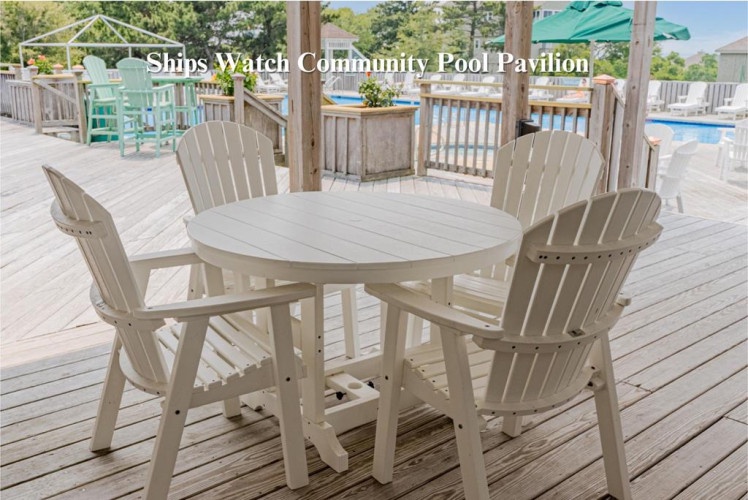 Gather around this cozy outdoor table where sunny days and poolside relaxation blend perfectly. Your mornings here start with coffee and gentle breezes, surrounded by coastal charm.