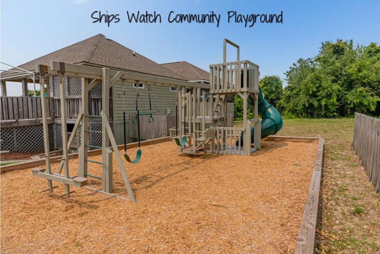 Ships Watch Community Playground features climbing structures, swings, and a slide for your family's outdoor fun.