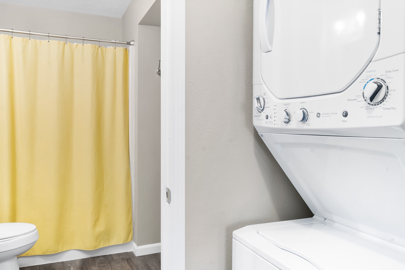 Private laundry is available for your stay, tucked away near the ensuite