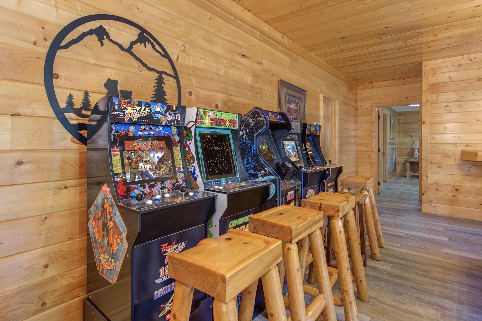 Arcade games in the game room
