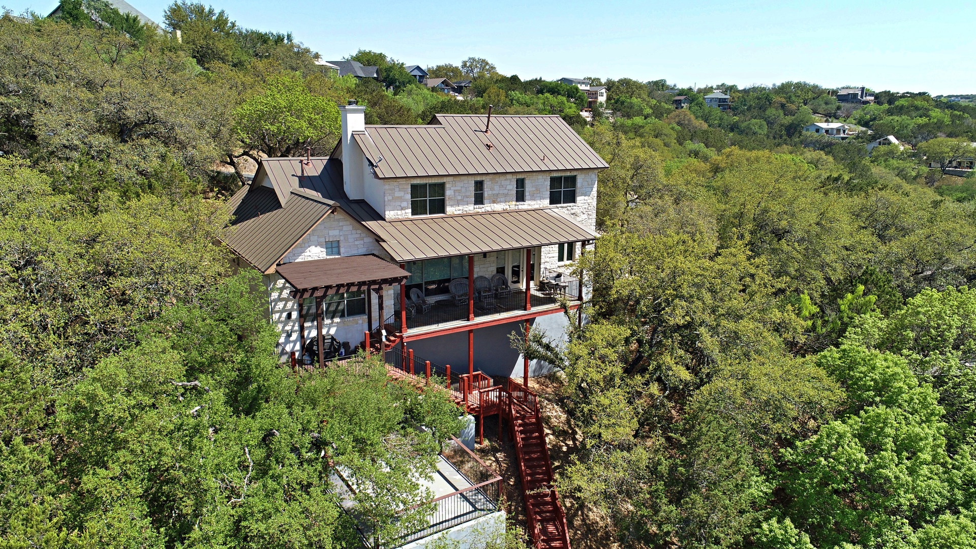 Large lakefront home with private dock