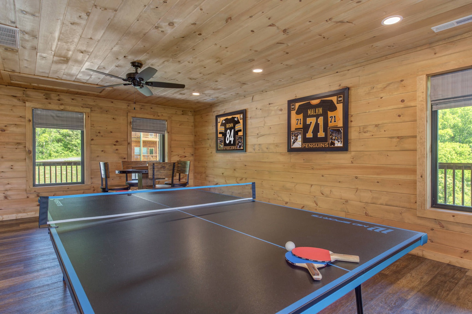 Upstairs Family room with ping pong table