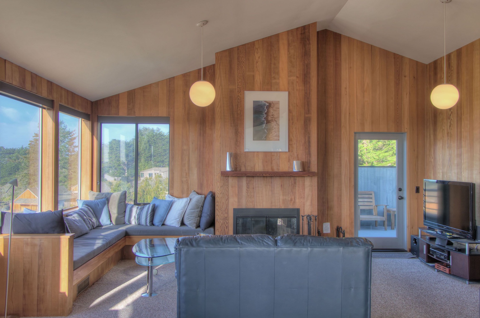 Cozy living room with fireplace