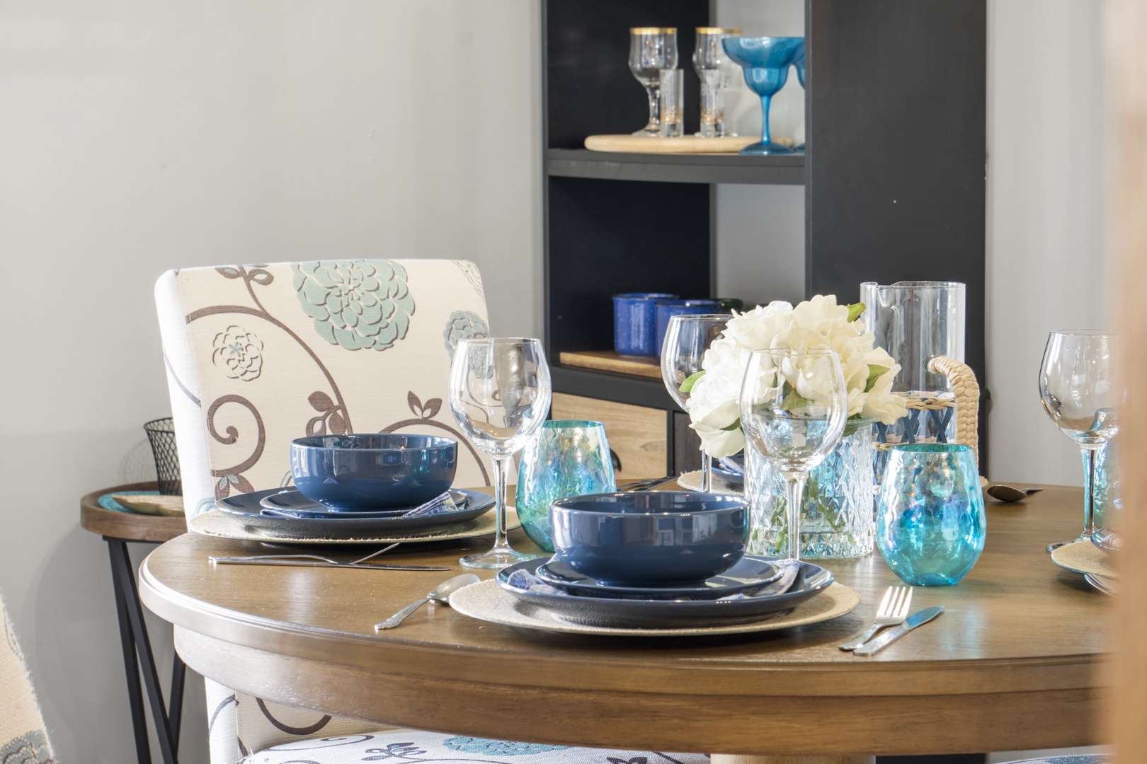 Gather for meals together at the dining table, seating 4