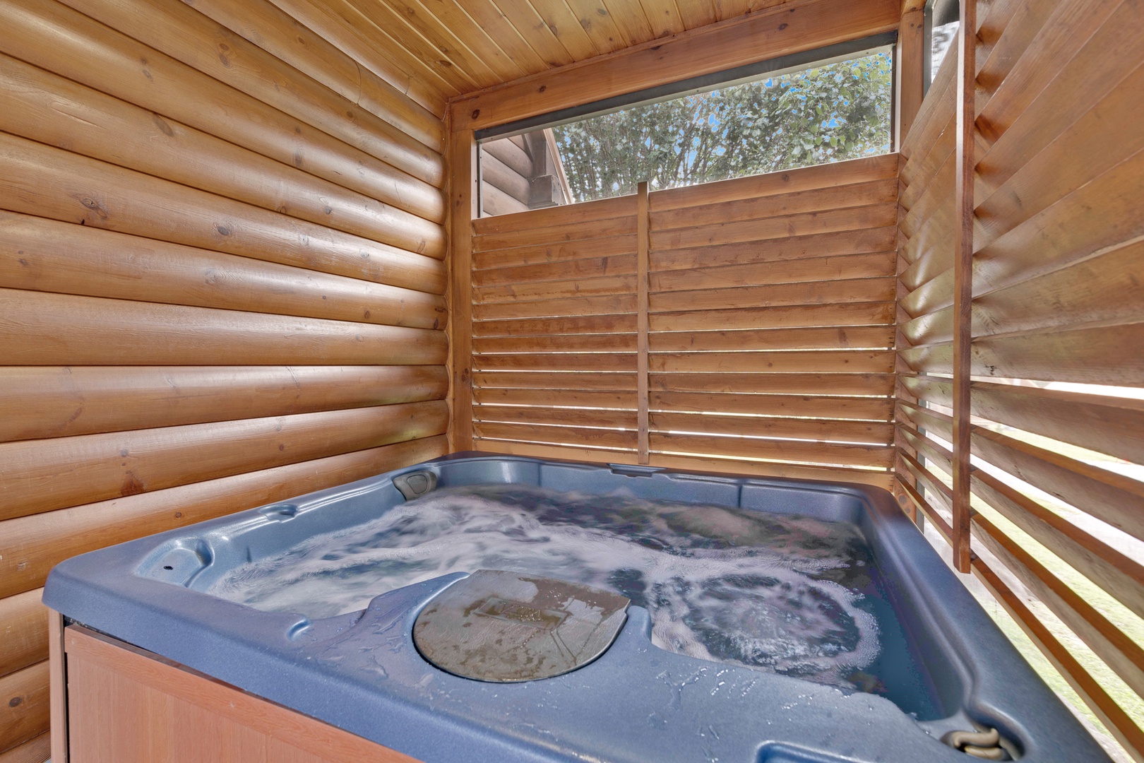 Soak your cares away in your very own private hot tub