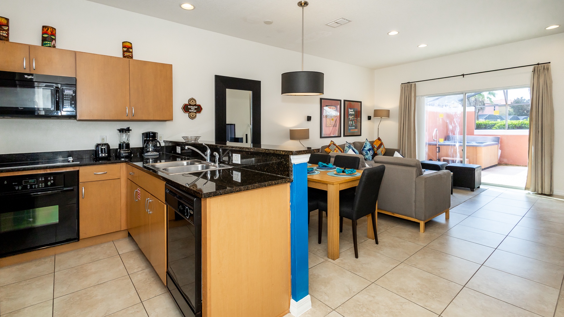 Enjoy the breezy open flow between this home’s living/dining/kitchen areas