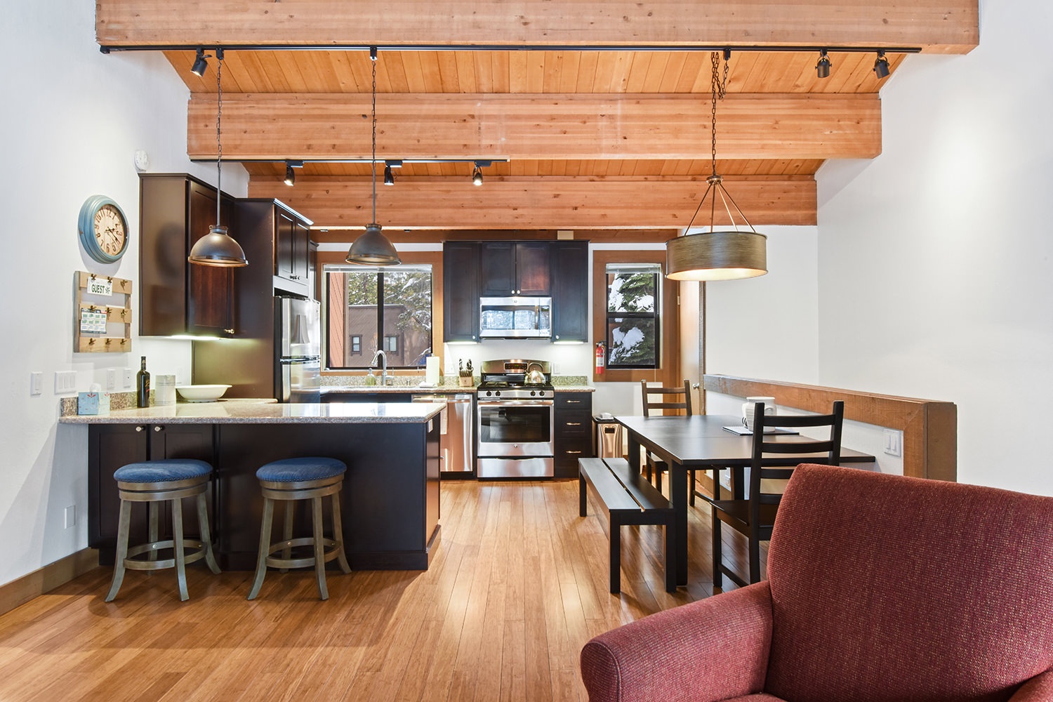 Dining area and kitchen