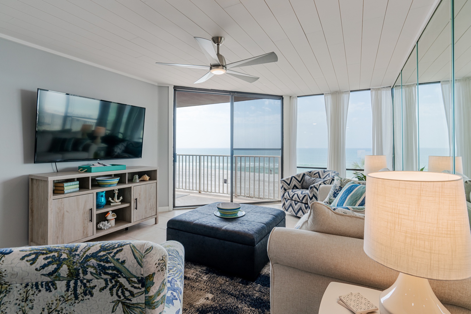 Relax with a movie and gorgeous water views
