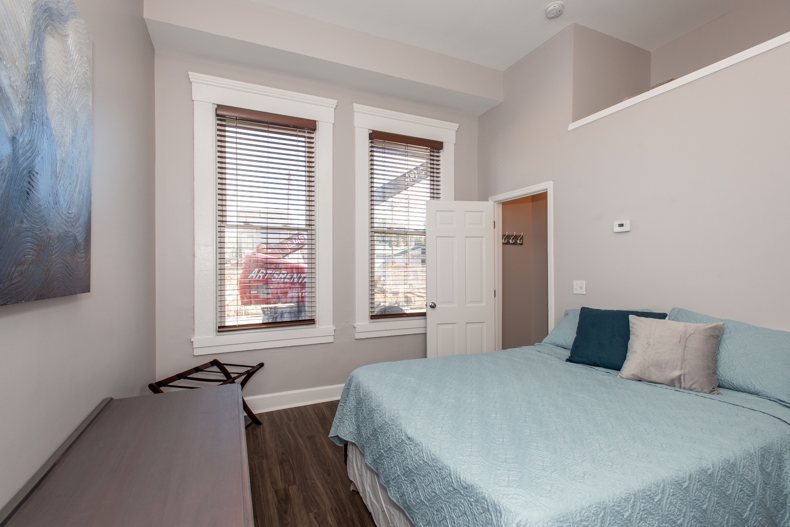 Apt 1 – The bedroom offers a spacious queen bedroom with a large closet