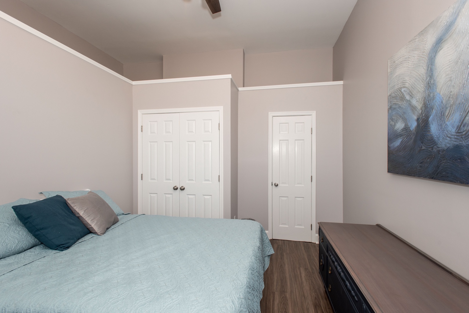 Apt 1 – The bedroom offers a spacious queen bedroom with a large closet