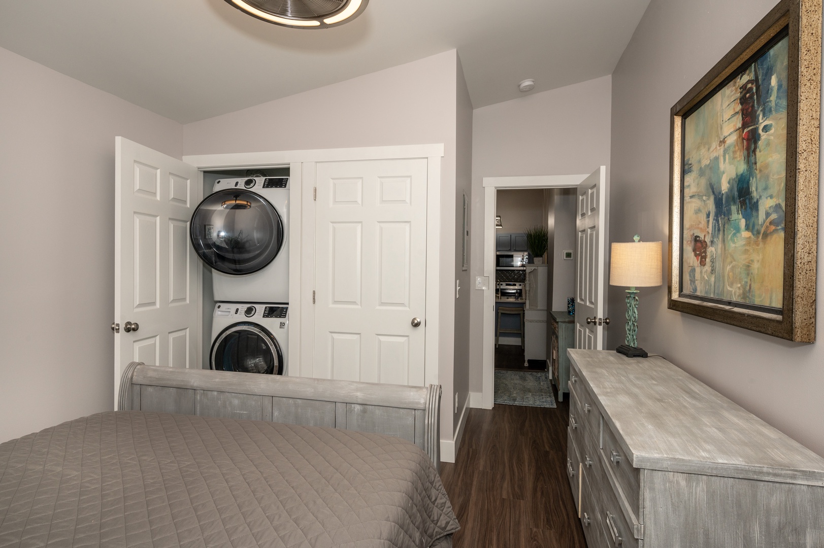 Apt 2 – Private laundry is neatly hidden in the bedroom closet