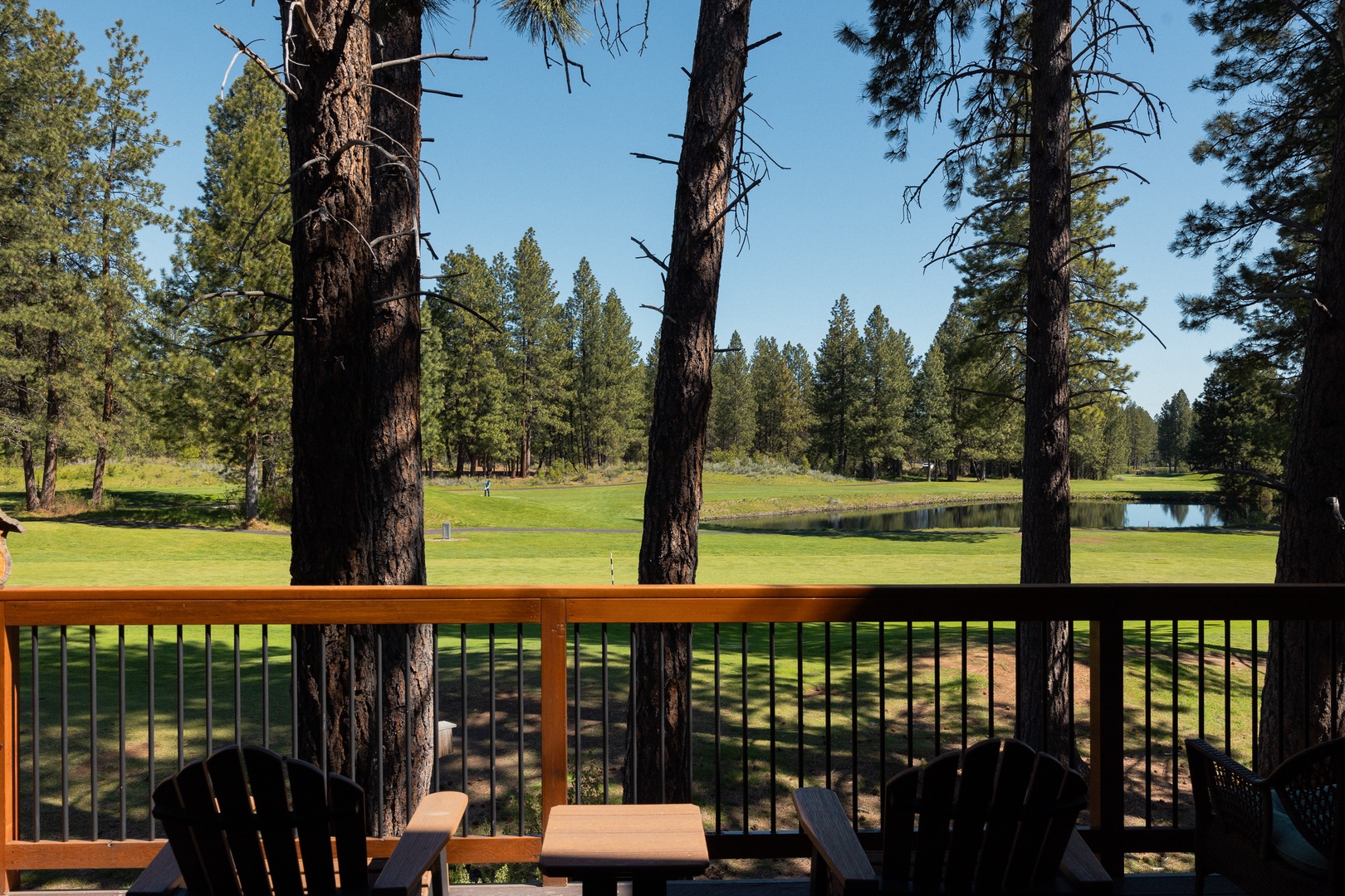 Lounge the day away with stunning golf course views on the deck