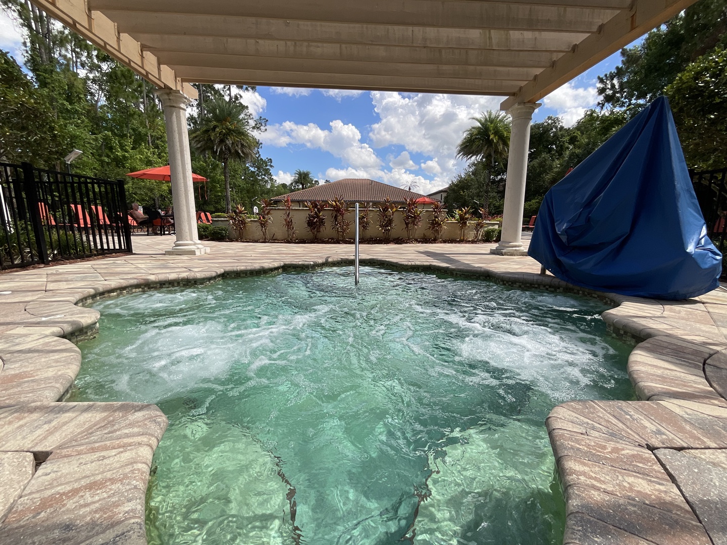 Bask in bubbling bliss in the community hot tub