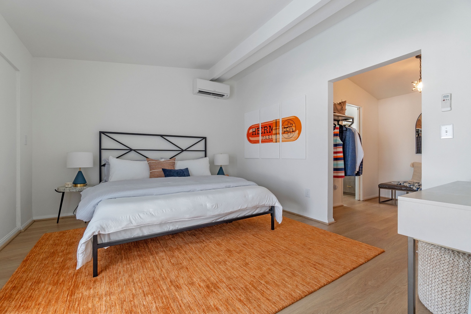 Bedroom 1 with King bed, walk thru closet, and private en-suite