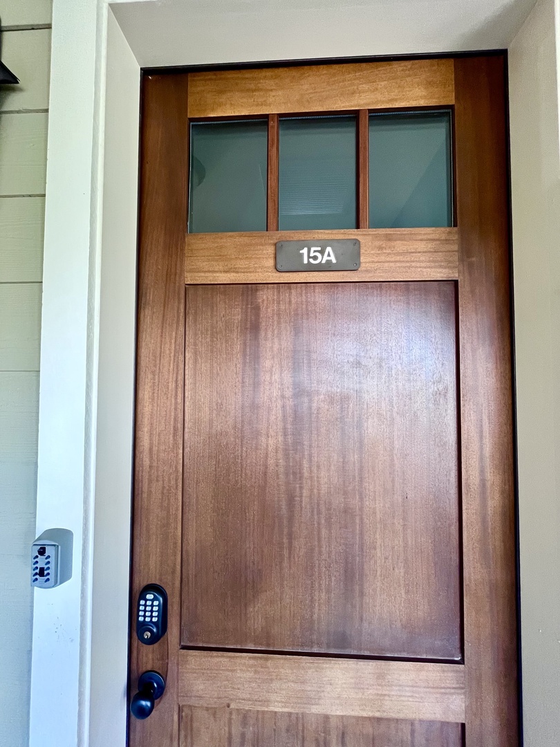 Front door with electronic lock