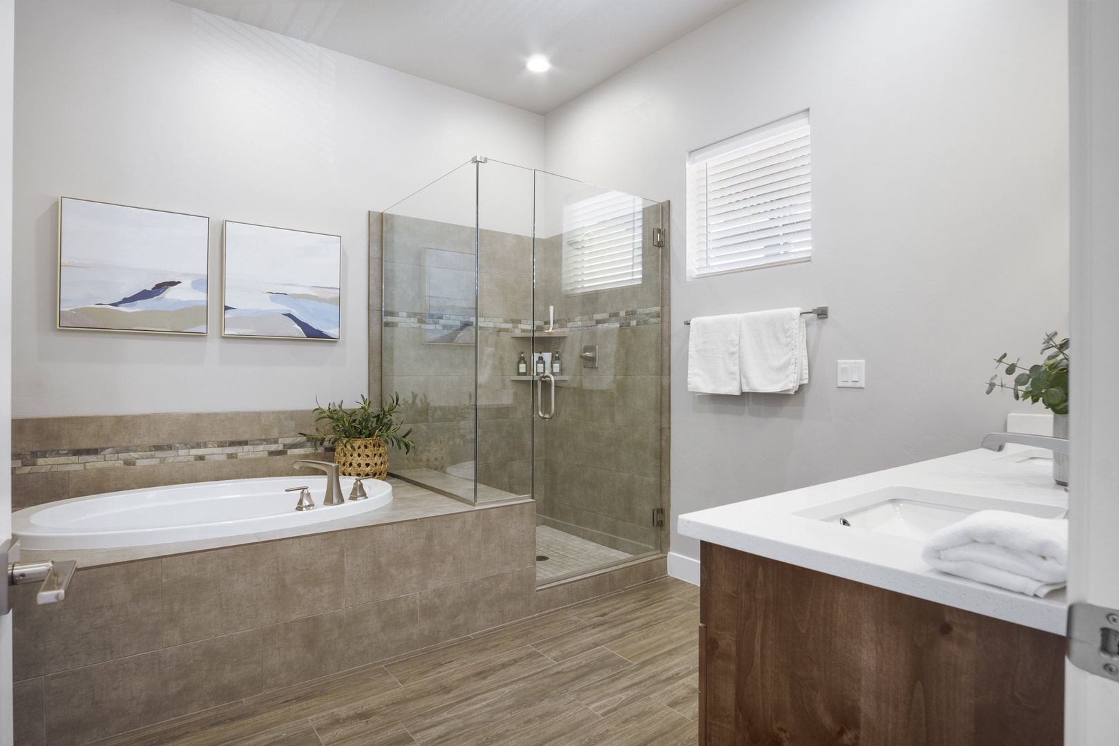 Full bathroom 2 with separate soaking tub, stand up shower (second floor)