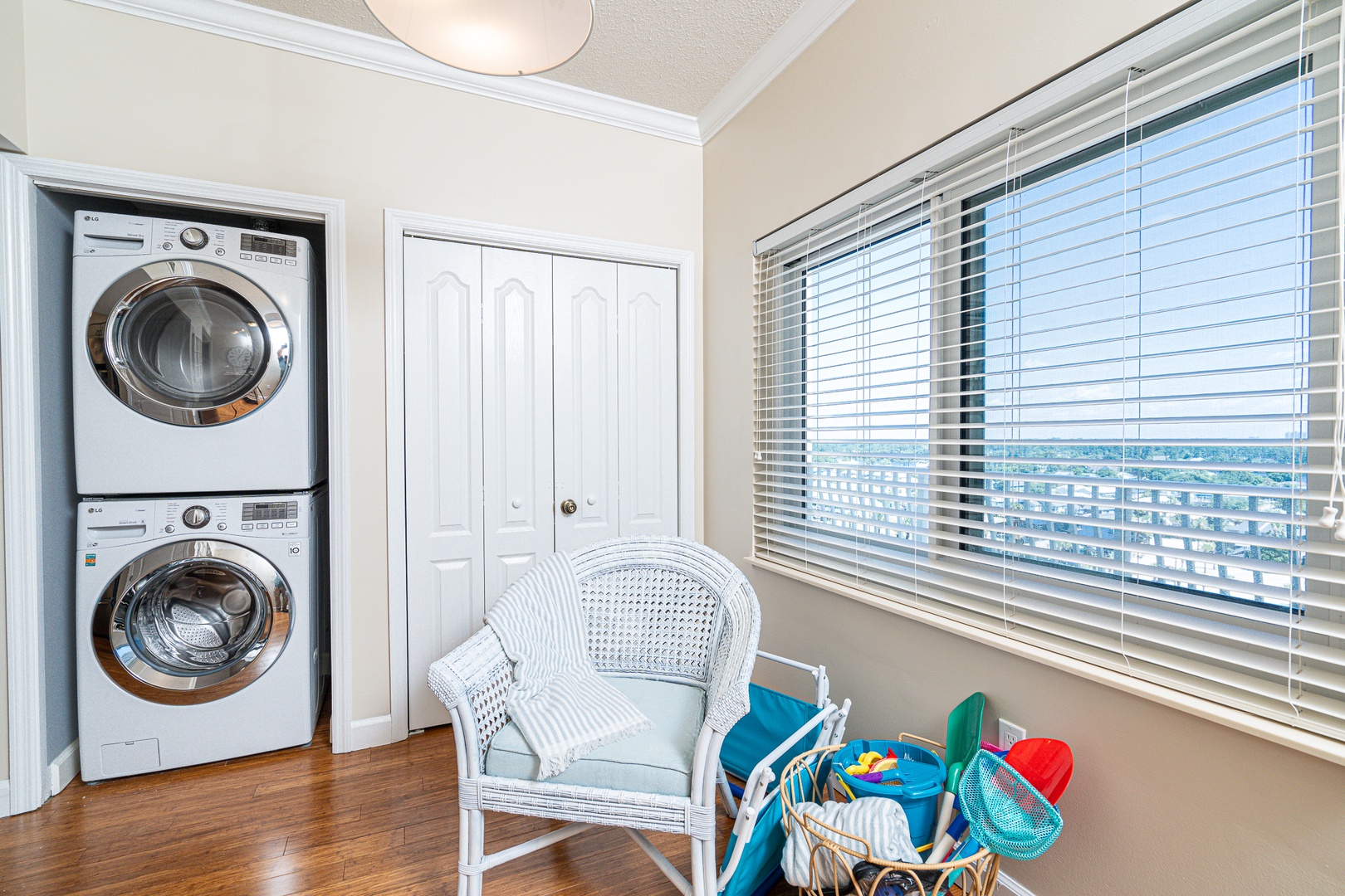 Private laundry is available for your stay, located just off the entrance