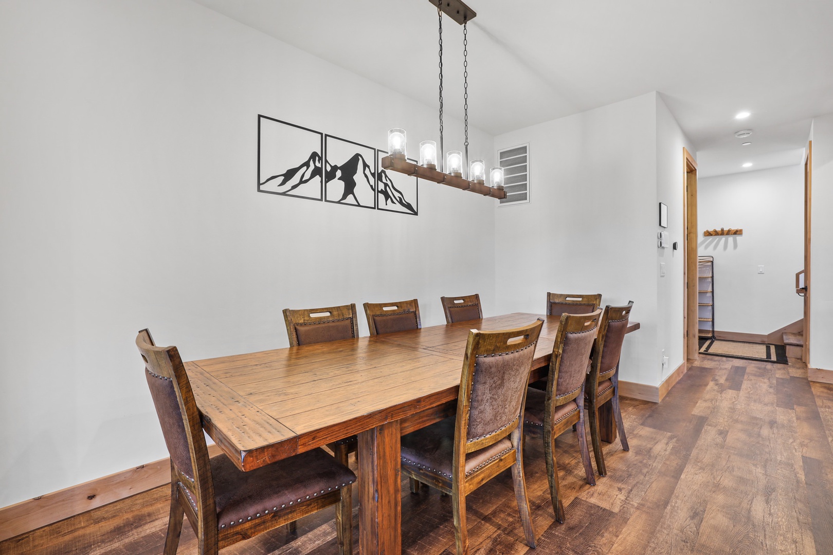 Dining table with seating for 8