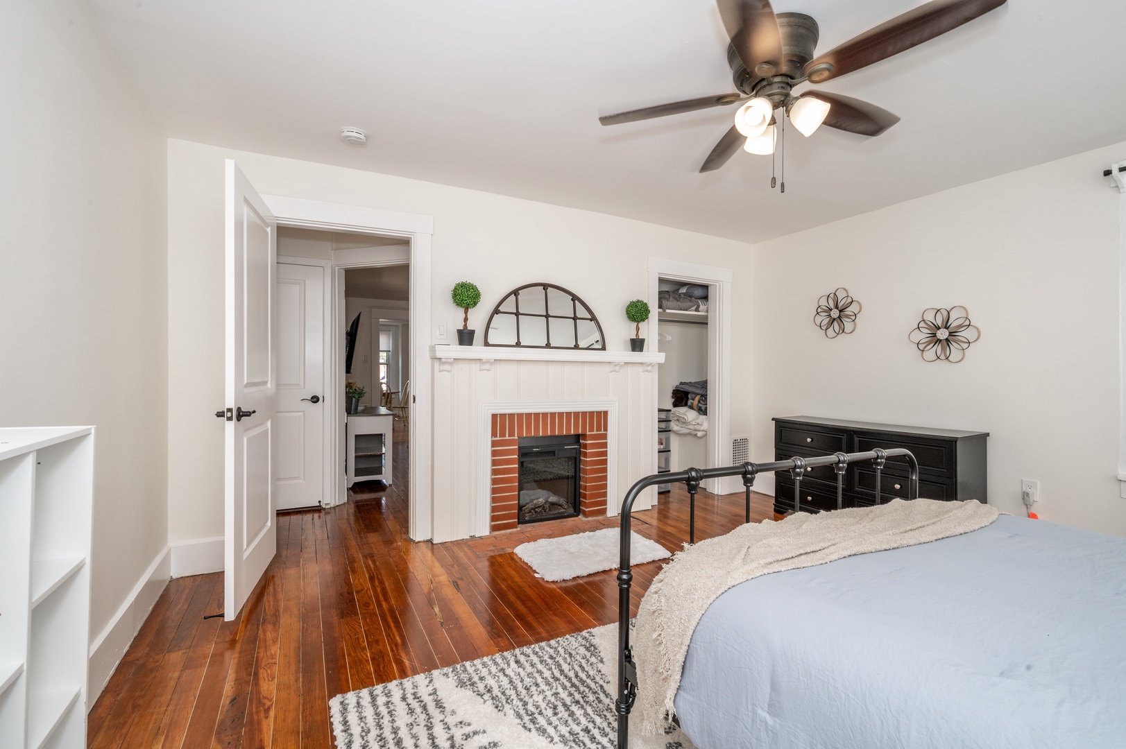 Apartment B’s bedroom sanctuary includes a comfy queen-sized bed