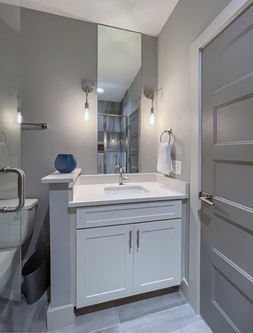 Unit A- Shared bathroom with stand up shower