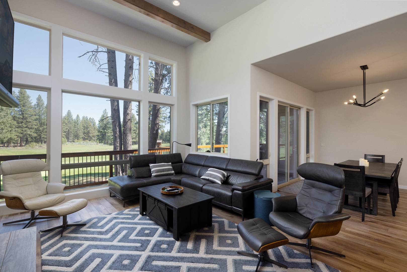 Curl up in the main-floor living room & stream your favorites with a view!