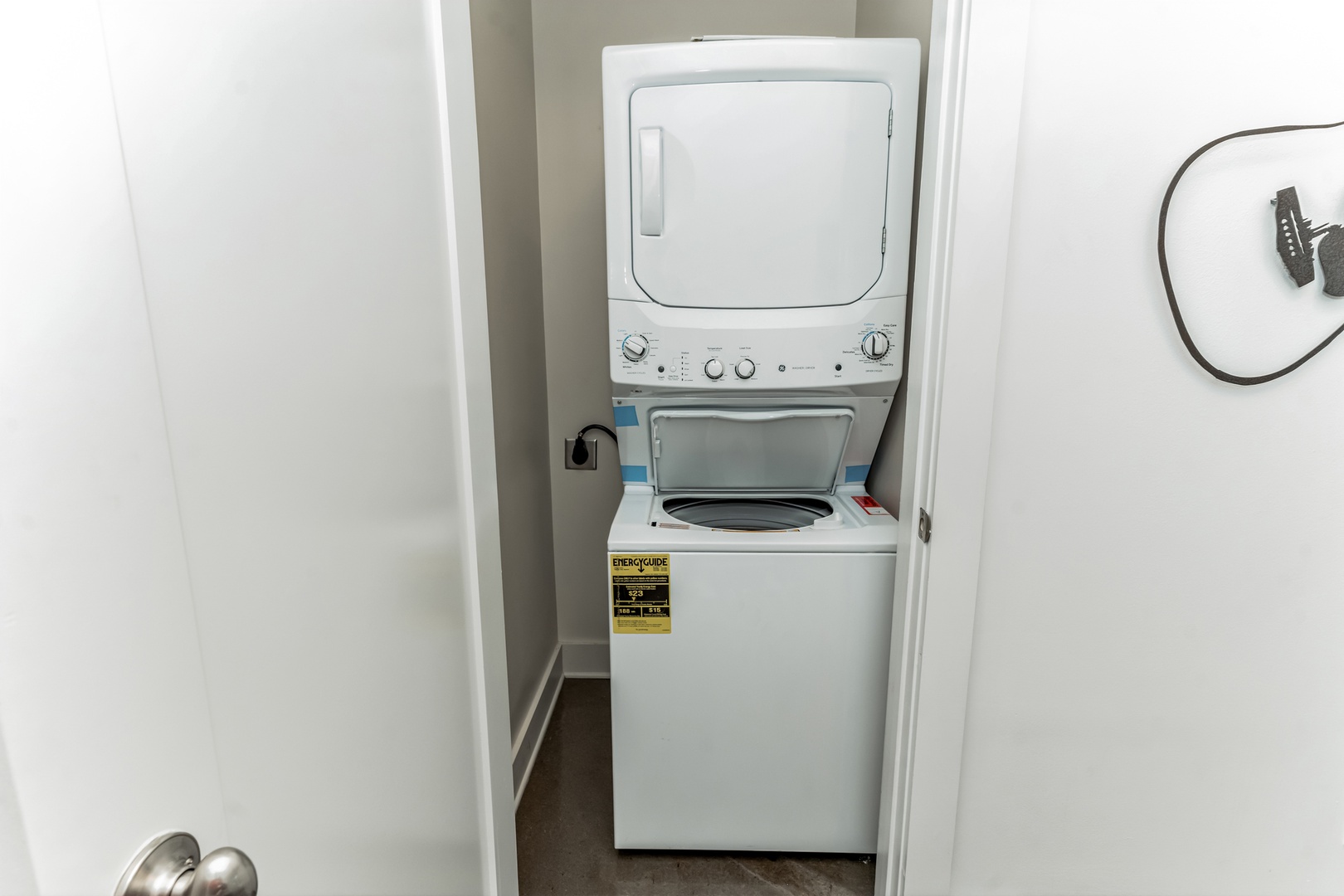 Private laundry is available for your stay, located near the bathroom