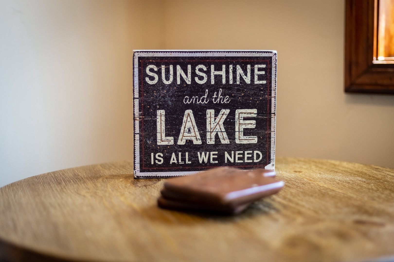 "Sunshine and the lake is all we need"