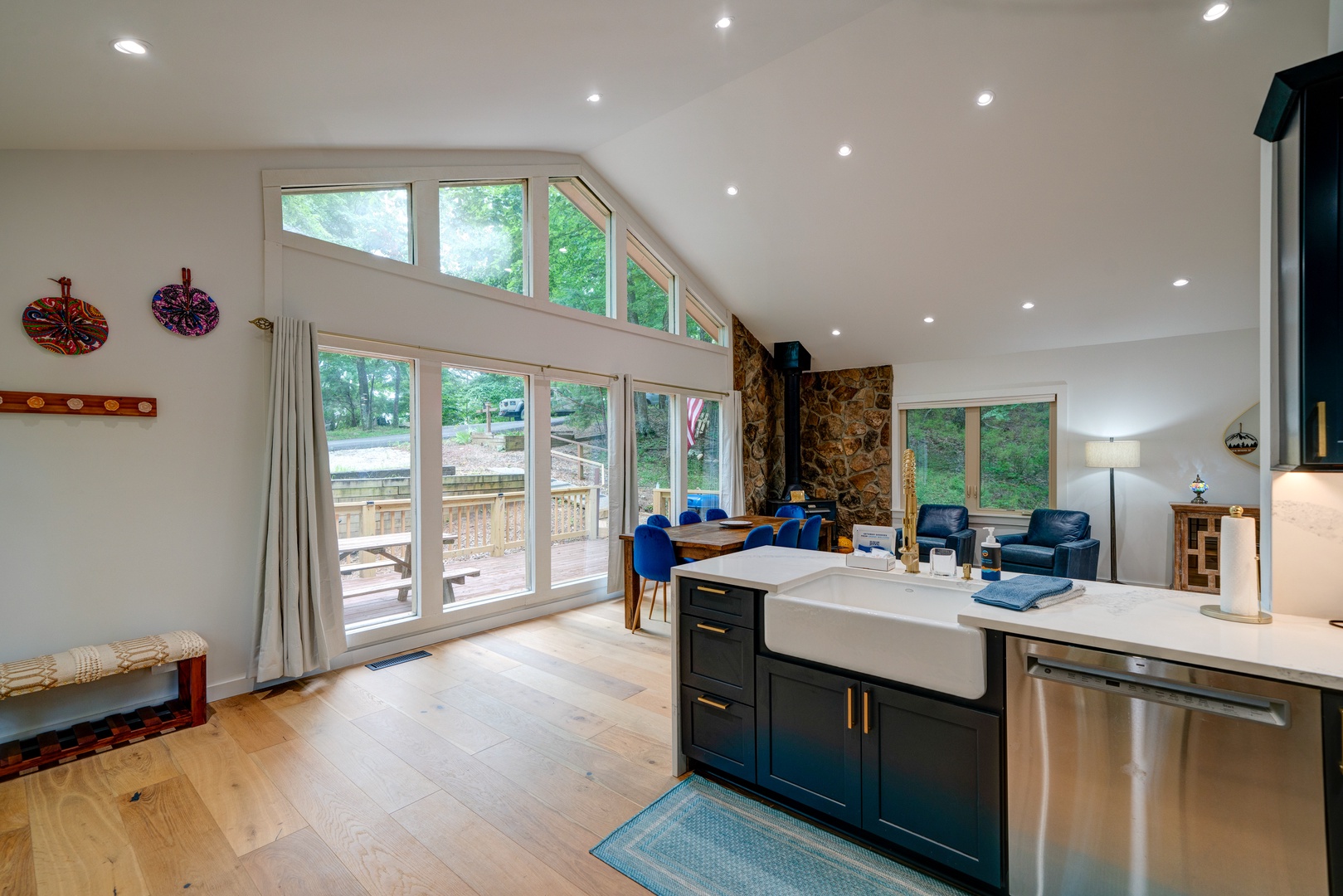 The bright, airy kitchen offers ample space & every home comfort