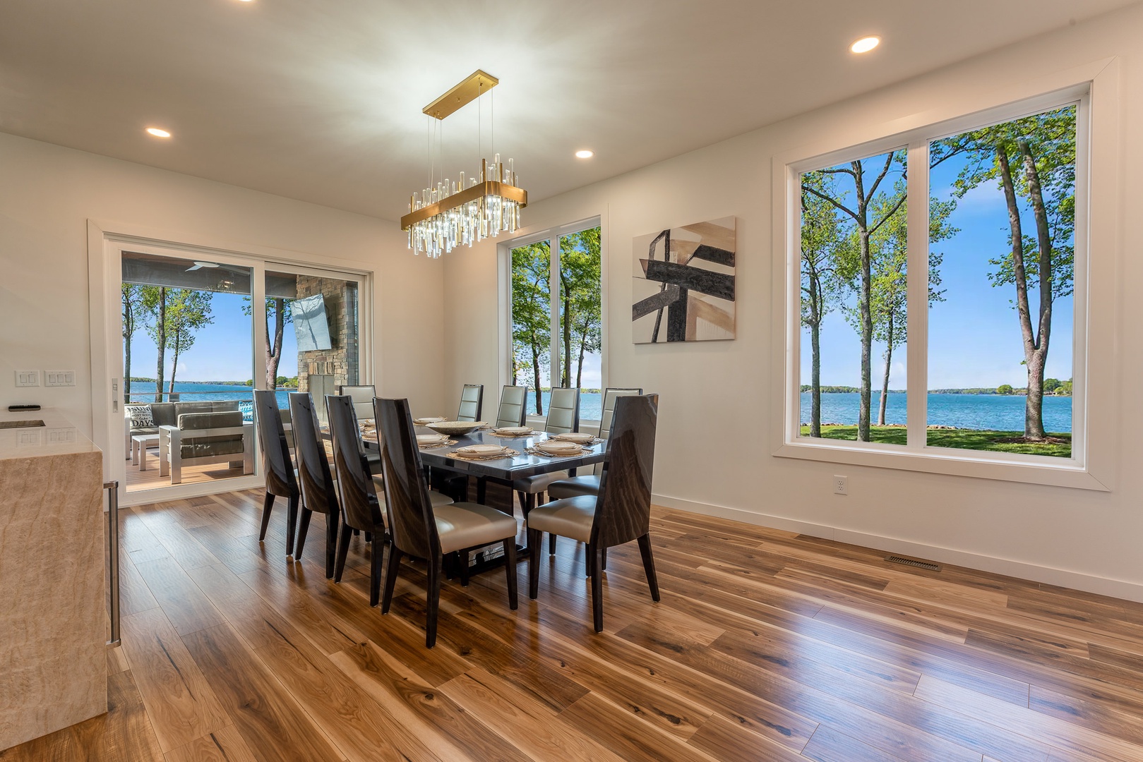 Dining table with seating for 10