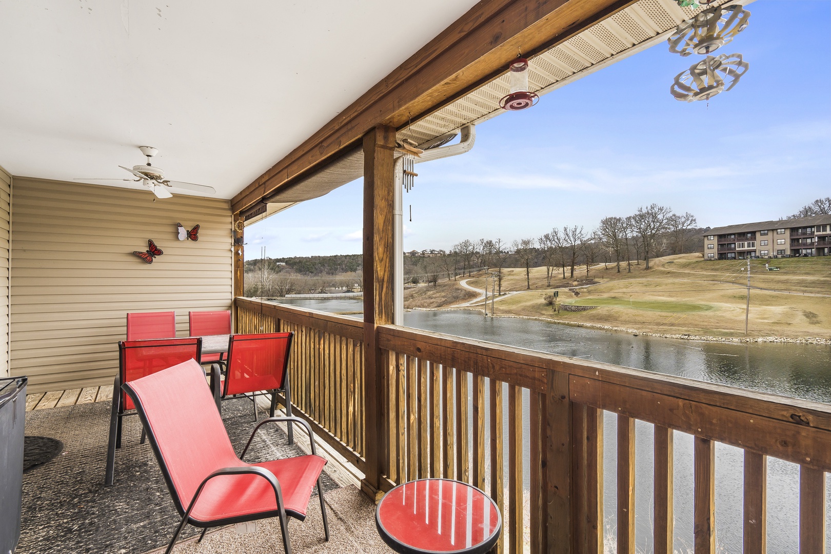 Lounge the day away on the breezy back deck with serene water views