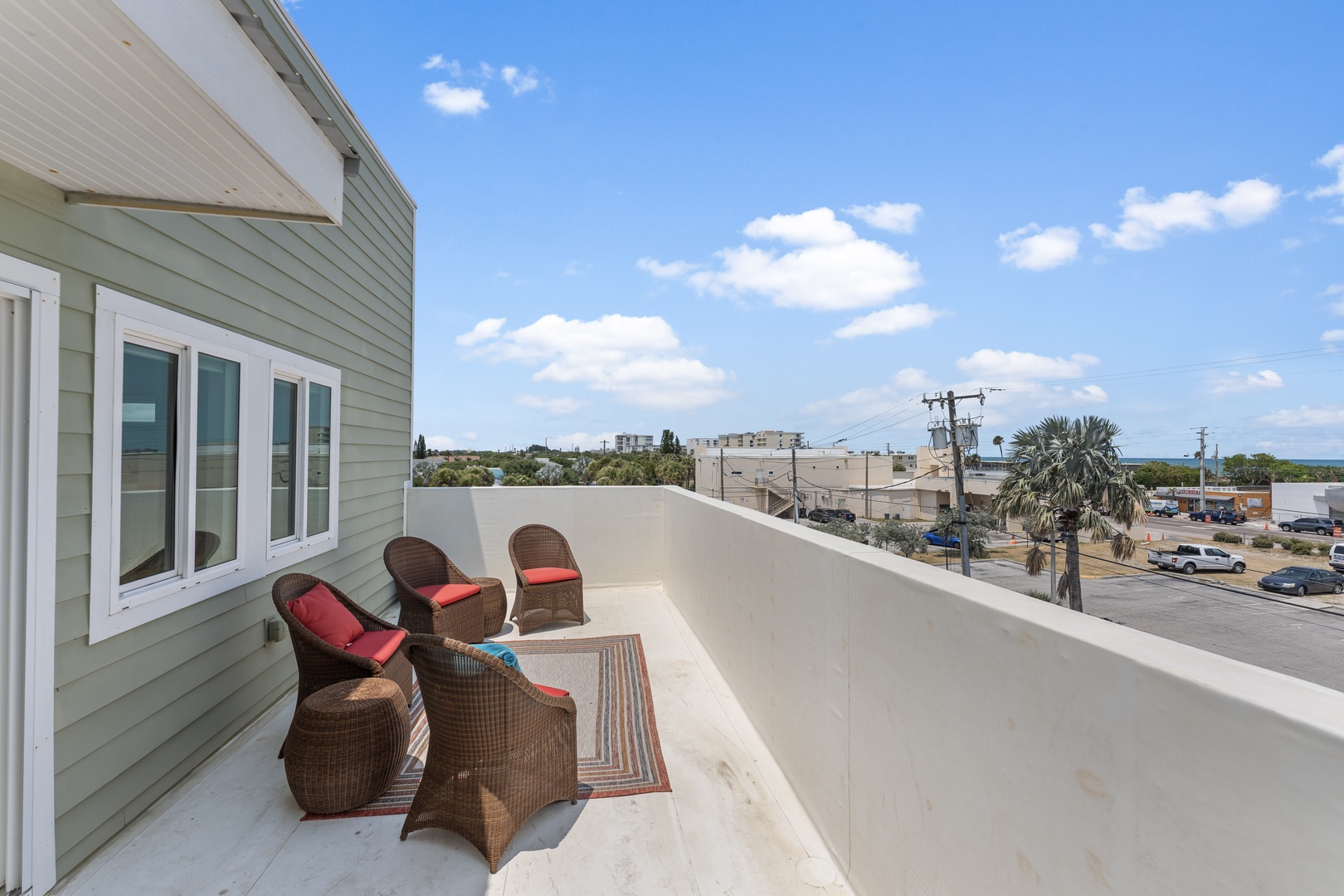 Game room deck 1 with outdoor seating and shower