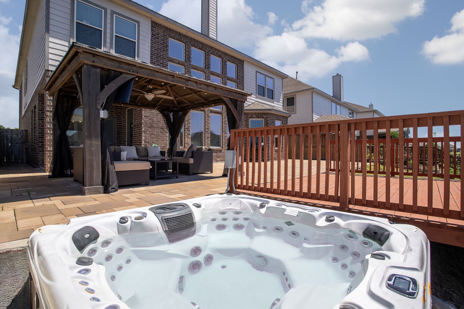 Hot tub on the private dock