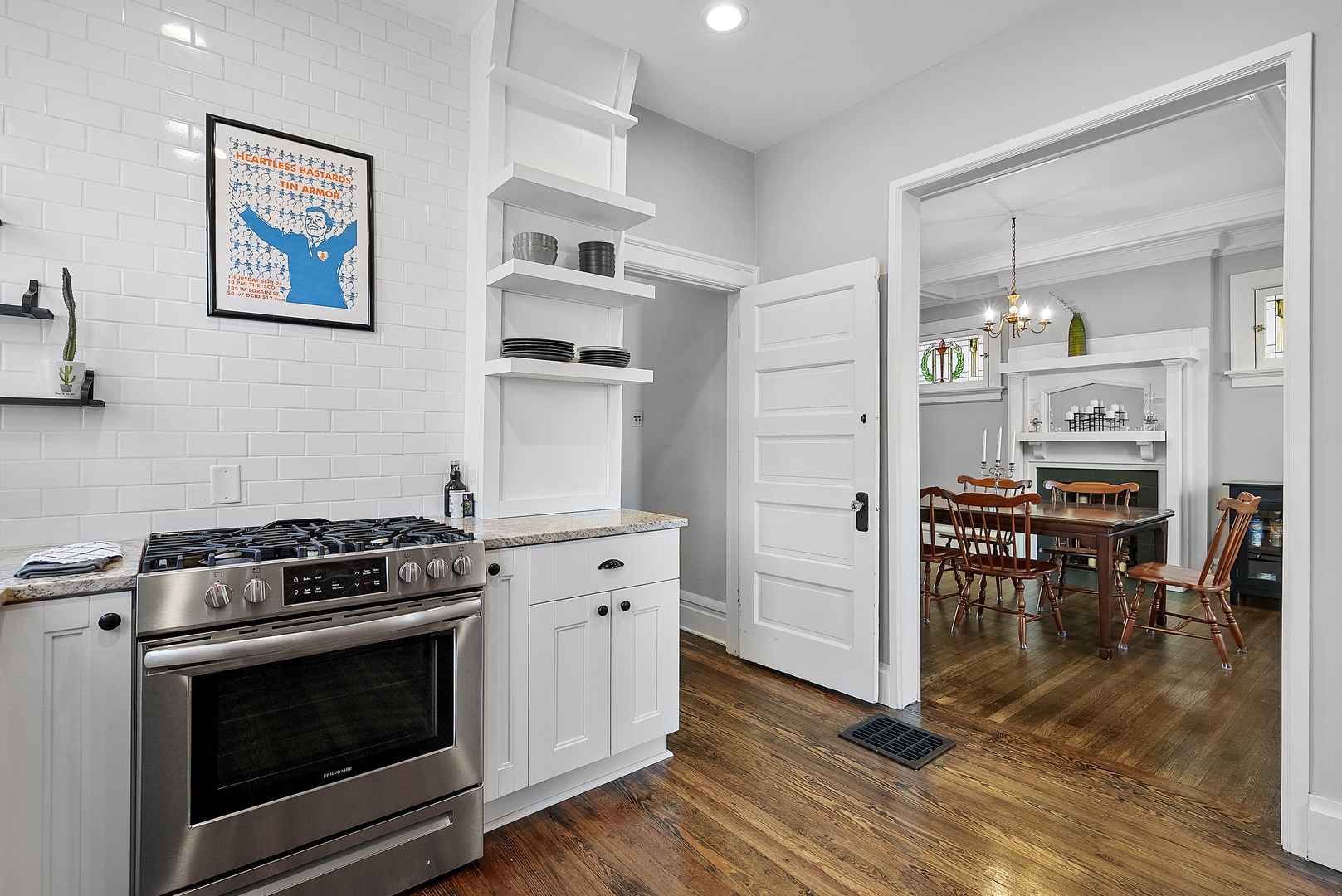 The bright, updated kitchen offers ample space & all the comforts of home