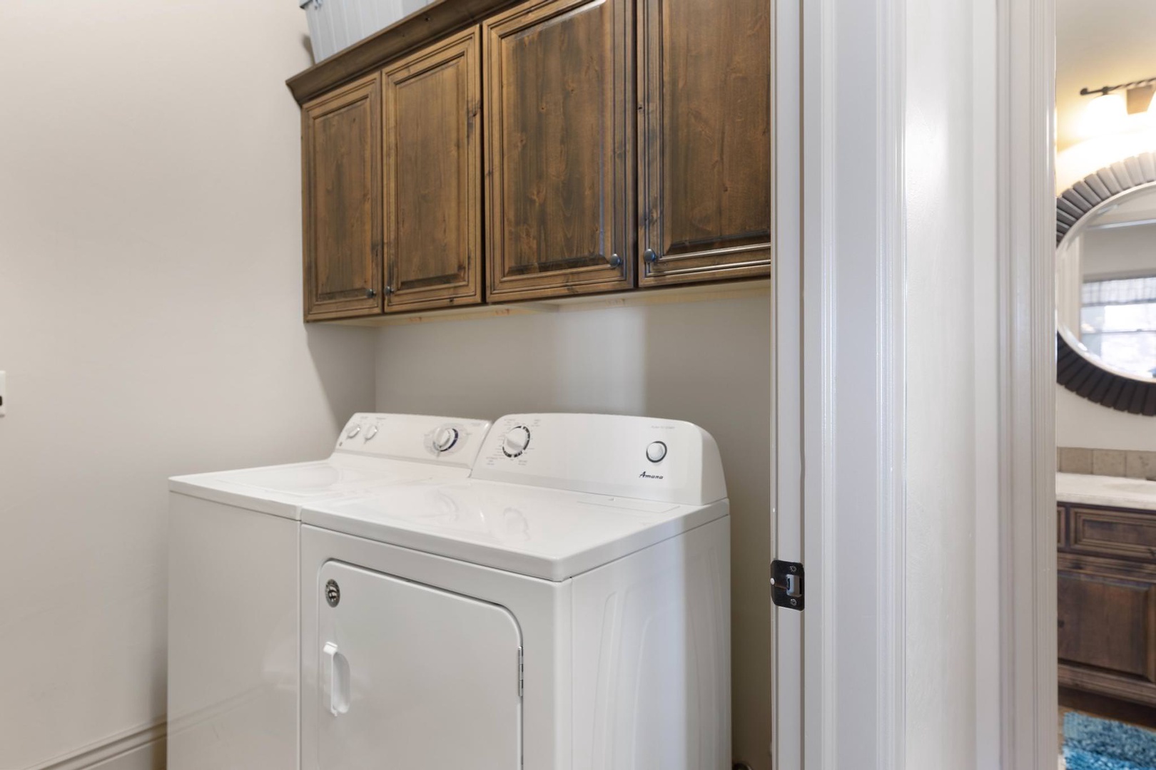 Washer and dryer in laundry room