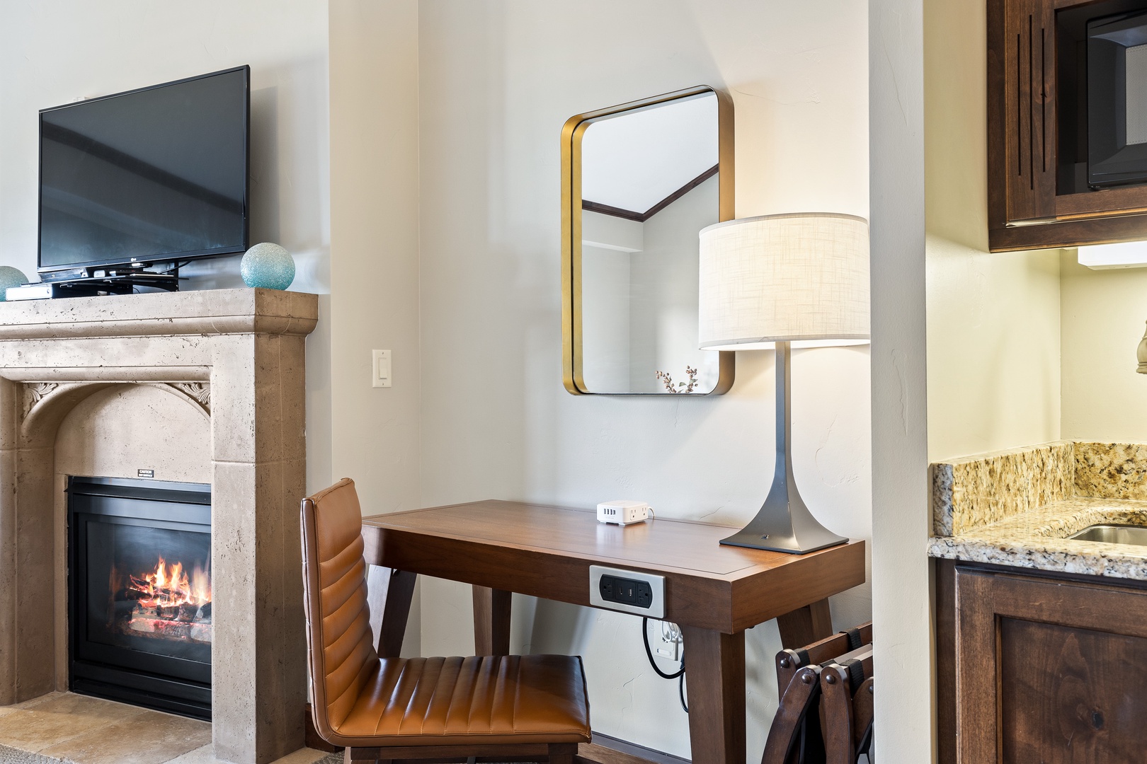 Dedicated Workspace w/ Fireplace