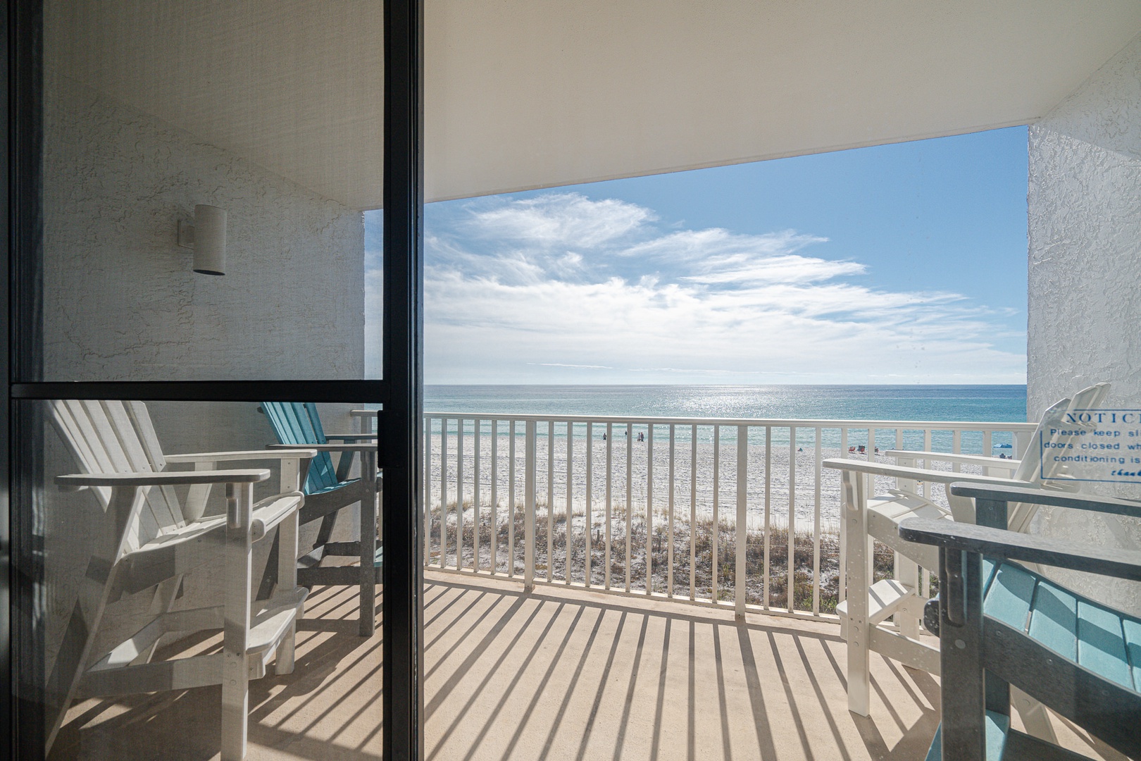 Enjoy the ocean air on the beachfront balcony