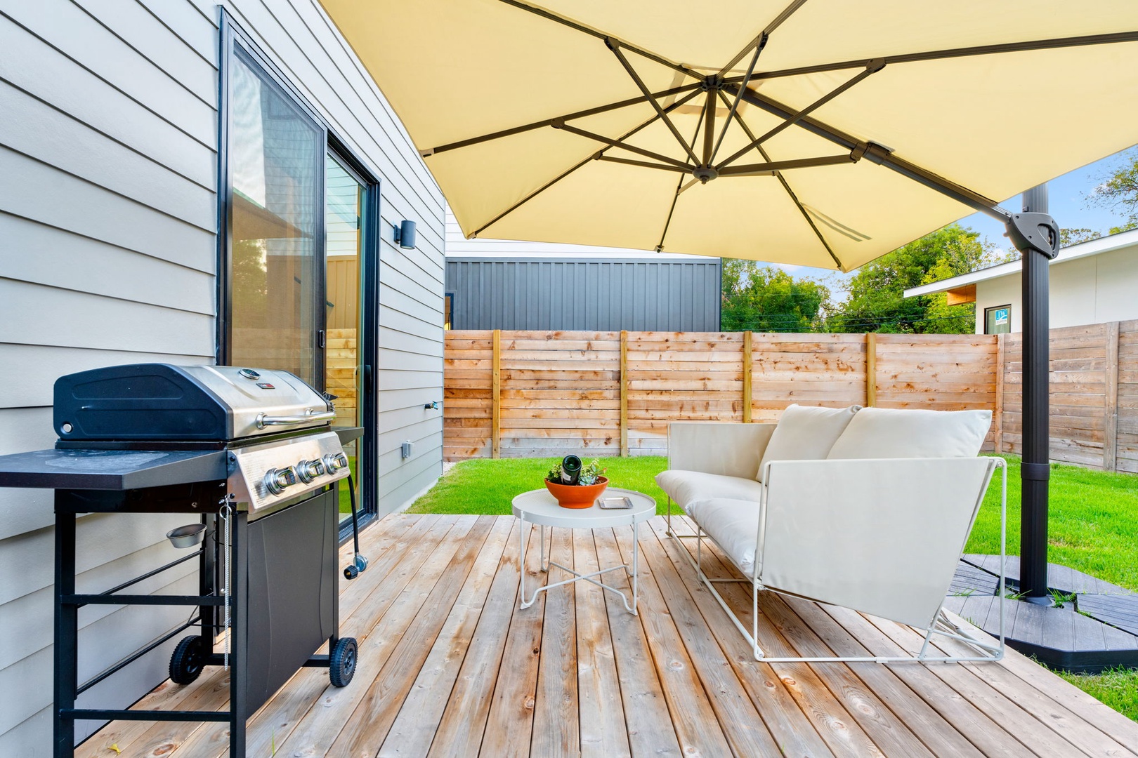 The back deck is the perfect spot for relaxation & grilling up a feast