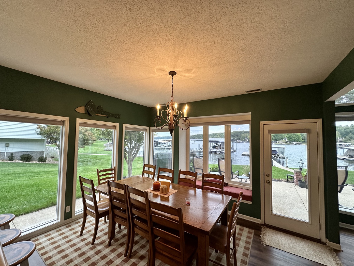 Dining room with table and seating for 10