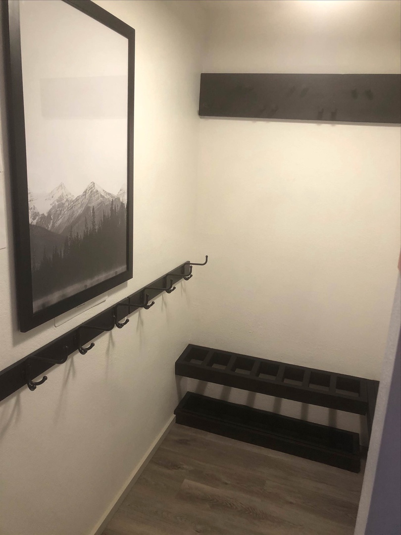 Mudroom to store skis and snowboards