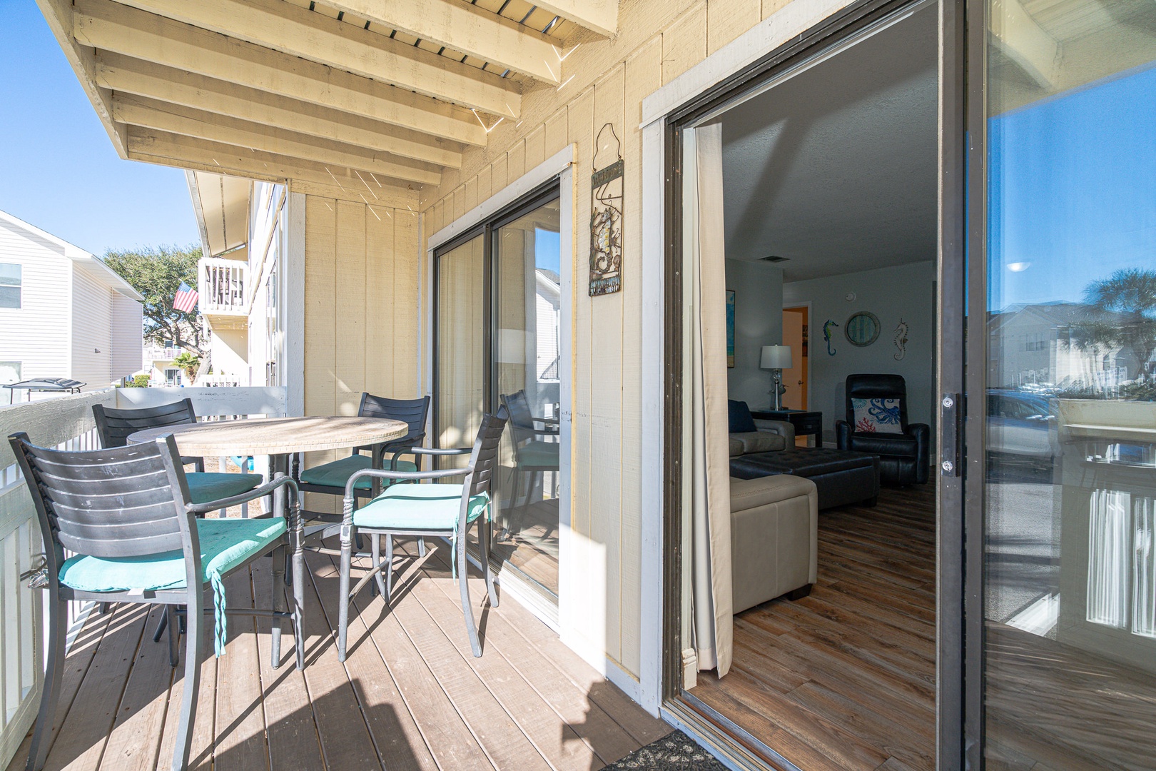 Deck with outdoor seating