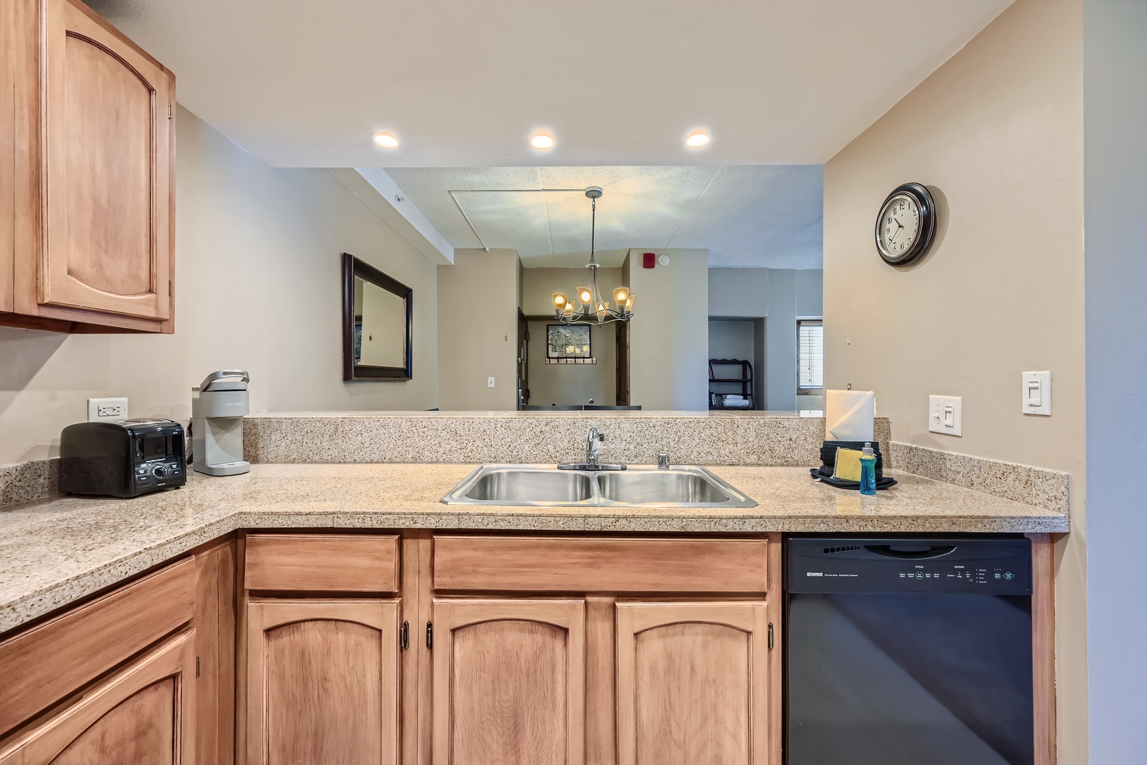 The kitchen provides abundant storage and all the conveniences of home
