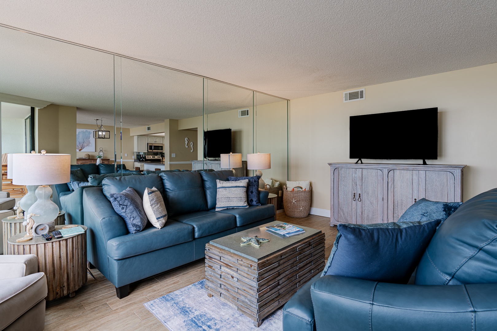 Living room with sofa, loveseat and chairs