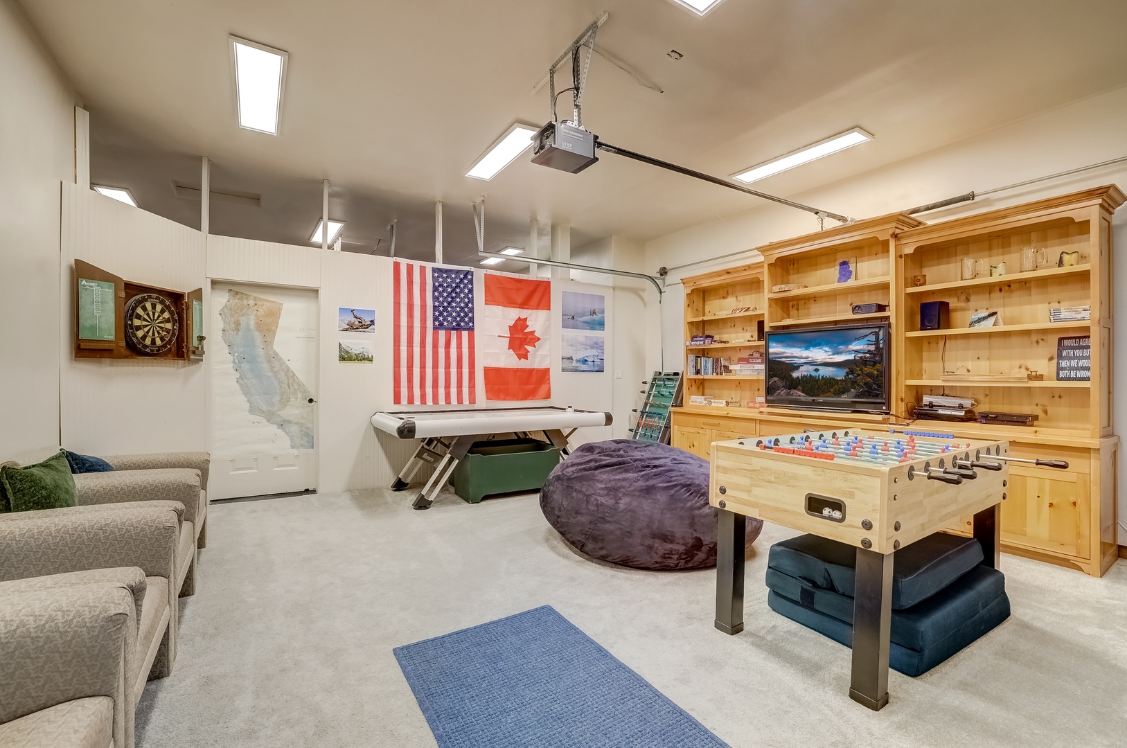 Garage converted game room