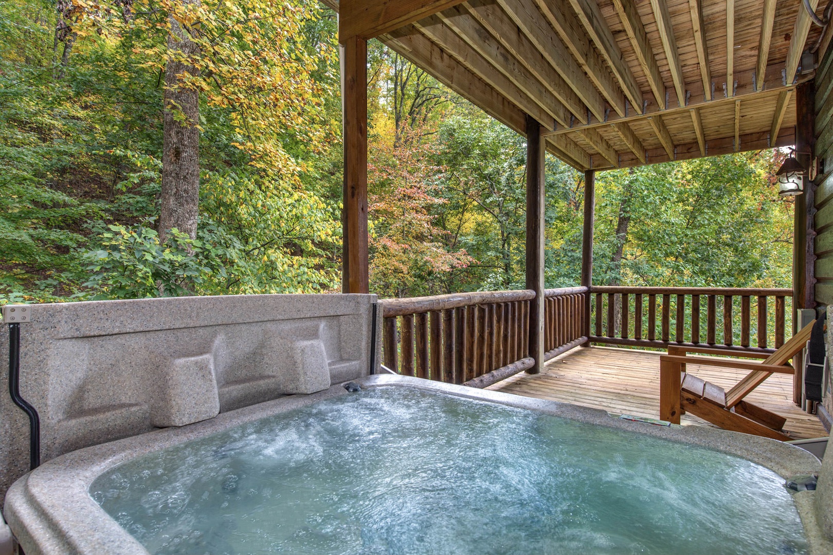 Sit back and relax in one of the 2 private hot tubs