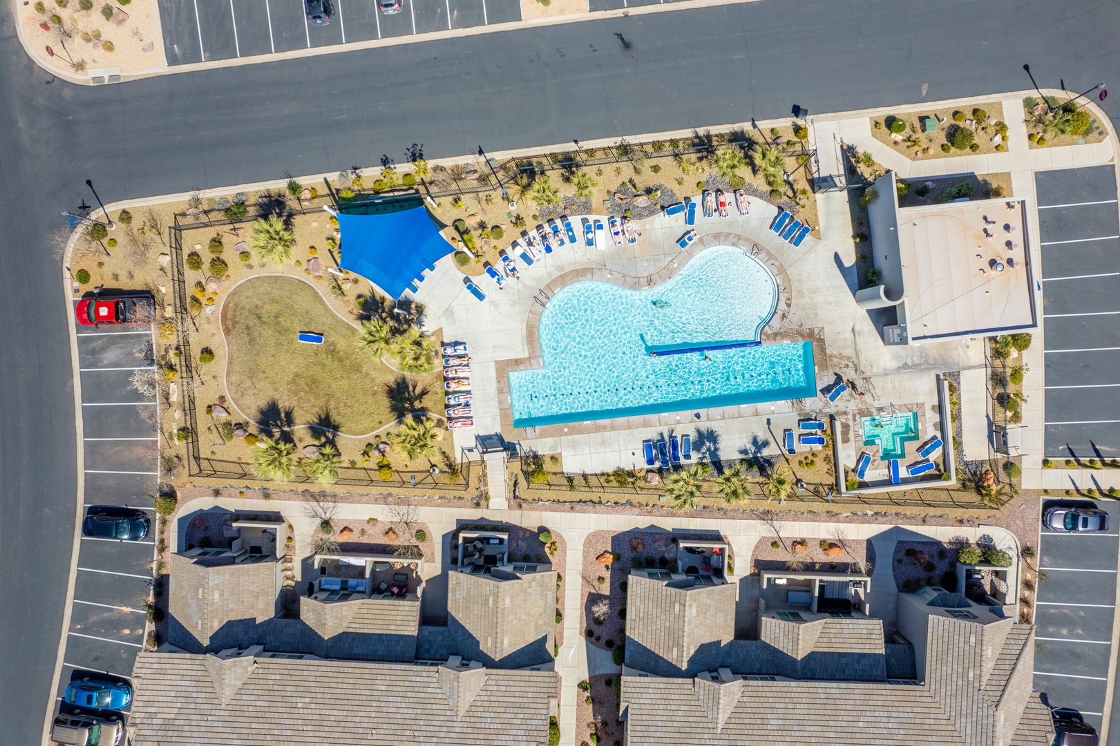 Top view of the community pool