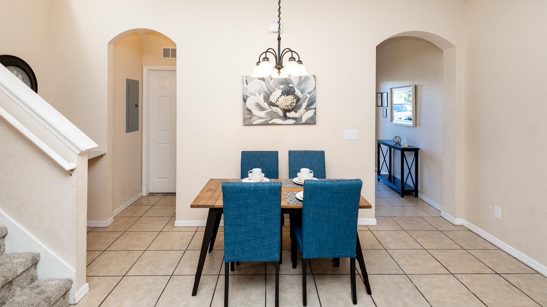 Gather for meals & visiting together at the dining table, with seating for 4