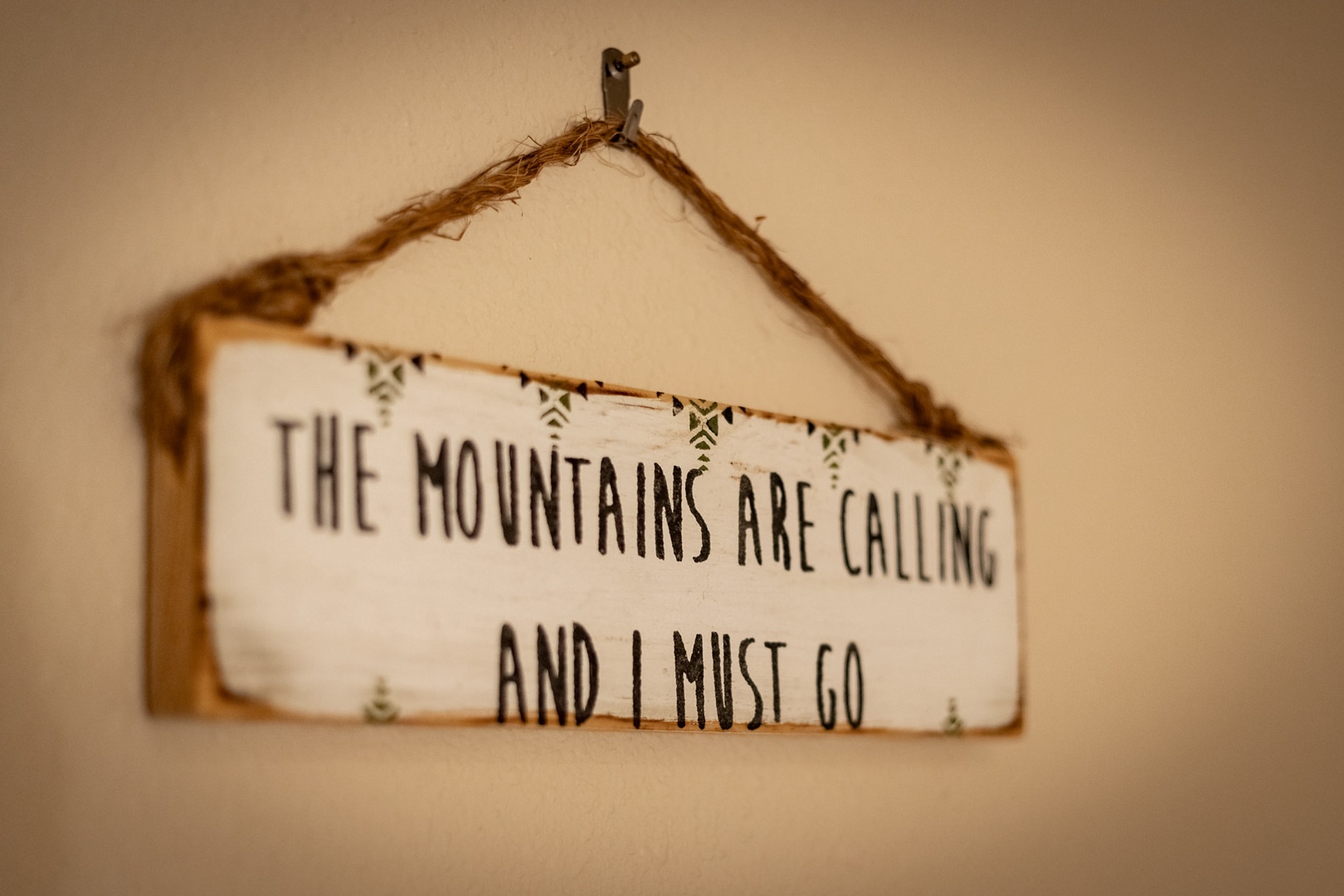 "The mountains are calling and you must go"